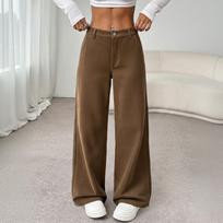 Women's Corduroy Wide Leg Pants High Waisted Baggy Straight Trousers Vintage Fall Casual Slouchy Pants S