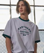 Gallex Football Lettering Ringer Short Sleeve Ivory Ga5627 Iv Ivory/M