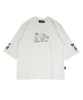 Monkey Flower Unisex Kitsch Drawing Embroidered 5/8 Sleeve T-Shirt / Mm9Wts11U4 White S