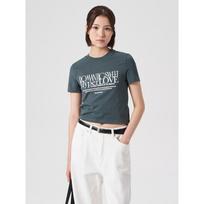 8Seconds Cotton Spandex Graphic Crop T-Shirt Khaki (324742Gy1H) Khaki/S