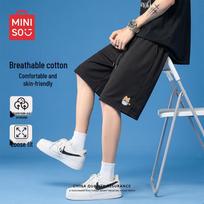 MINISO Men's Pure Cotton Corgi Print Sports & Casual Shorts 3XL