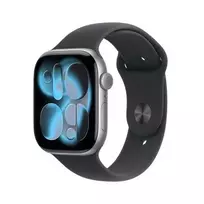 “Apple Watch Series 11 (2025) GPS 46mm Space Gray Aluminum Case with Black Sport Band M/L”