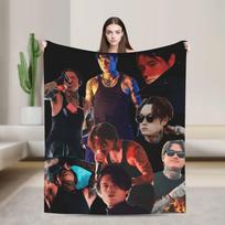 Super Warm Blankets Camping singer Noah Sebastian Music Throw Blanket Flannel Bedspread For Couch Chair Sofa Bed Sofa Bed Cover Size: 75*100cm, Weight: 230 GSM