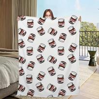Šilta pliušinė antklodė Minkštas flanelis sofai, svetainei, biurui, miegamajam, kelionėms Dovana Šokolado Nutella dizainas Size: 75*100cm, Weight: 230 GSM gray