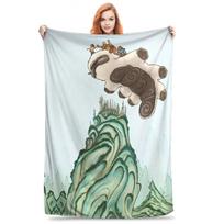 Avatar The Last Airbender Appa Plush Throw Blanket Flannel Warm Bedspread For Bedroom Adult Kids Birthday Gift Home Textile Size: 75*100cm, Weight: 230 GSM