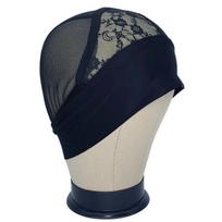 IRUIBEAUTY High Quality Strong Hold Black Non Slip Adjustable Elastic Hairnet Breathable Wig Cap with Ice Silk Headband for Strong Hold&1 pcs juoda