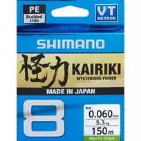 SHIMANO Kairiki 8 Pinta Meškerės Valas 0.060mm 150m 5.3kg Mantis Green