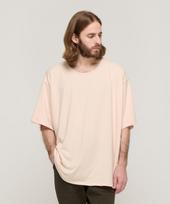 Cargo Bros Silket Loose Fit Crew Neck Short Sleeve T-Shirt (Beige) Free
