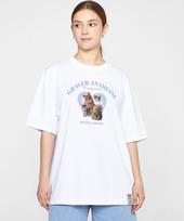 Graver [Unisex] 4 Lovely Cat Short Sleeve Tee_White White/M