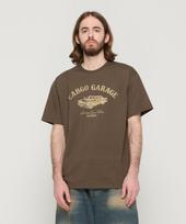 Cargo Bros Old Car Print Logo Oversized Short Sleeve T-Shirt (Khaki) Xl