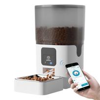 6L Automatic Cat Feeder with APP Control Auto Dry Food Dispenser with Detachable Food Bowls for Cats, Large Dogs, Multiple Pets (as the picture,6L&L) gray