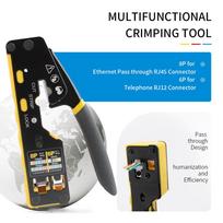 Pass Through Ethernet Crimping Tool RJ45 Crimp Tool for Cat6 Cat5 Cat5e Connectors Wire Crimper Multi-Crimper