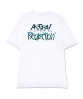 Astral Projection Ocean Graffiti Lettering Supima Cotton Round Neck Short Sleeve T-Shirt_White L