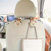 Podofo Cute Bear Car Seat Hook - Multi-Functional, Easy Install & Remove, Space-Saving Auto Accessory for Handbags, Umbrellas & More 1pairs