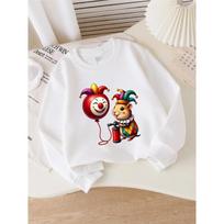 Unisex Crewneck Sweatshirt - Jester Mouse Balloon Pattern Print Machine Washable, Spring And Autumn, Sportswear And Casual Wear, Soft And Comfortable 110 balta