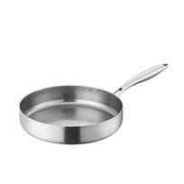 Uncoated Non-stick Pot Fast Heating Fried Wok Durable Steak Skillet  Induction Cooker 24 cm/9.45 in-Silver Handle