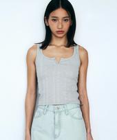 Nive Minimal Slit Point Sleeveless (Light Khaki) Free