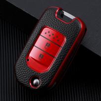 Skirta Honda Accord Civic City CRV CR-V HR-V Odyssey Vezel Jade Crider odiniam automobiliui, atverčiamas mygtukas, raktų dėklo dangtelis, krepšio apvalkalas, raktų pakabukas 2 Buttons raudona