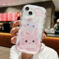 Mielas silikoninis dėklas Xiaomi Redmi Note 12 11 10 Vivo V23E V27 V25 Oppo A78 A58 A38 Infinix Note 30 Pro Telefonui, Triušio Lokio Dangtelis, Minkštas TPU Bamperis Xiaomi Redmi Note 9/Redmi 10X (4G) white
