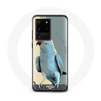 Coque pour Samsung Galaxy S20 Ultra Perruches perroquets Bleu mėlyna