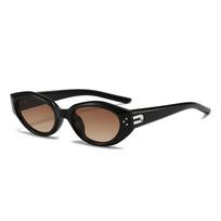 Sunglasses High-end Retro Men's Small-frame Sunglasses Cat-eye Sunglasses Women's High-end black