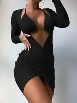 3 Pieces Halter Triangle Thong Bikini 2023 Women With Cover Up Swimwear Female Swimsuit Beach Wear Bathing Swimming Suit Summer S juoda