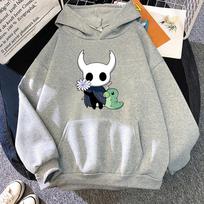 Hollow Knight Popular Character Print Hoodie Autumn Casual Sweatshirt Women/men Cute Anime Clothes Comfortable Regular Pullovers XS pilka spalva