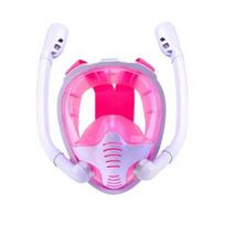 Full face snorkeling Mask 180° panoramic silicone dry top Snorkeling goggles 2 Snorkeling tube leak proof S/M