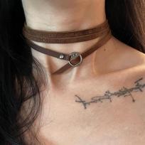 Niche Retro Western Versatile Multi-Layer Punk Choker Neckband Wasteland Style Alphabet Leather Hottie Waist Chain