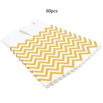60PCS Striped Style Popcorn Bags Treat Boxes For Birthday Children Movie Party Wave Stripes