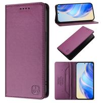Piniginė su kortelės laikikliu, stoveliu, magnetiniu užsegimu, odinis dėklas, skirtas iPhone 16 Pro Max 16e 15 Plus 14 13 12 11 8 7 XS XR SE 2020 2022 For iPhone 16 violetinė