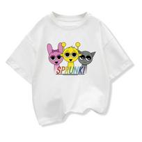 Summer New Sprunki T Shirt Baby Clothes Boys Girls Cartoon Cotton Clothing Toddler Summer Anime Infant Short Sleeve Tees Gift 110