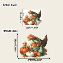 Painted Autumn Pumpkin Baskets, Fallen Leaves, Restaurant Home Decoration Wall Stickers