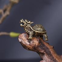 Baxia  Brass Mini Small Xuanwu Baxia Dragon Turtle Pure Copper High-end Delicate Desktop Ornament Wenwan