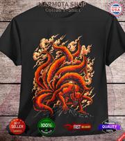 Kurama Shirt Naruto Shippuden Kyubi Anime Unisex Tee T-Shirt All Size Soft Manga 2XL