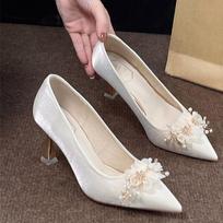 Temperamentas Gėlių Stiletai Vienspalviai Batai Moteriški Mados Smailus Pirštas Sekli Anga Neslystantys Dėvėjimui Atsparūs Aukštakulniai 34