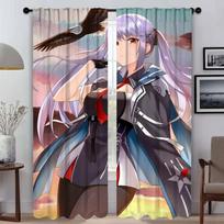 Elegant Room Curtains for Living Room Azur Lane Home Interior Curtains 2 Pieces Shades Tulle for Bedroom Partition Curtain Child W50xH70cmx2pcs-CL