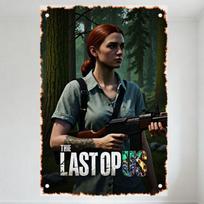 The Last of Us Red-Haired Woman Forest Survival Metal Tin Sign Vintage Game Poster Wall Decor for Home Club Man Cave Bar Aesthet 20x30cm（7.8x11.8inch）