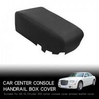 Car Console Lid vinyl Leather Armrest Cover Black For 2008-10 Chrysler 300Center