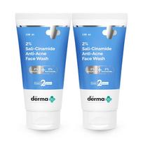 The Derma Co Sali-Cinamide Face Wash For Oily Combination Skin Deep Cleansing Daily Care Unisex Pack Of 2 150 ml