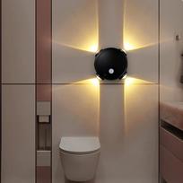 Išmanus RGB gradientinis naktinis šviestuvas 4 galvutės magnetinis judesio jutiklis įkraunamas sieninis šviestuvas miegamojo spintelės spintos šviestuvas laiptų šviestuvas juoda