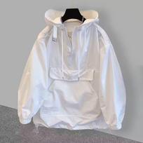 Men's Cross-Border American Style Waterproof Half-Zip Windbreaker Jacket - Spring/Autumn Workwear for Couples 5XL balta