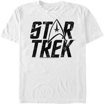 Star Trek Mens The Original Series Stacked Logo T-Shirt S balta