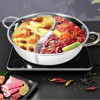 Dalinė Shabu puodas susibūrimams ir kelionėms 30cm white