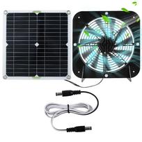 Saulės skydelio ventiliatoriaus rinkinys 13,5 colio 100W Vandeniui atsparus saulės energija maitinamas ištraukiamasis ventiliatorius 3000 aps./min Automatiškai reguliuojamas Didelio efektyvumo vėsinimas Vištidė juoda