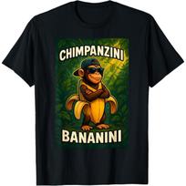 Chimpanzini Bananini Italian Brainrot Shimpanzini Monkey T-Shirt S juoda