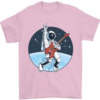 Space Rock Funny Astronaut Guitar Guitarist Mens TShirt Woman Man Summer Fashion Casual Cotton Graphic T Shirts Streetwear S