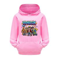 5574 Kids Boys Girls Roblox Printed Casual Pocket Long Sleeves Hoodies Top 110cm rožinė