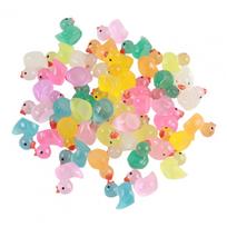 10/20/30/40/50/100Pcs Mini Duck Figurine Lightweight Glow-in-the-dark Resin Little Duck Ornament Long-lasting Duck Statue 10 pcs yellow