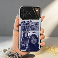 Lovely J-Jenna Ortega Actress Phone Case For iPhone17,16,15,14,13,12,11,Pro,MAX Gray Matte Silicone Black Cover iPhone17PRO